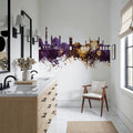 Kabul Afghanistan Skyline Purple & Gold Mural Wallpaper - room preview 04