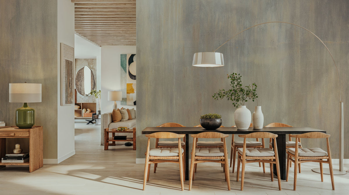 Concrete Surface, Beige Mural Wallpaper - room preview 04