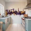 Ithaca New York Skyline Purple & Gold Mural Wallpaper - room preview 04
