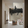 Raleigh North Carolina Skyline Concrete Mural Wallpaper - room preview 04