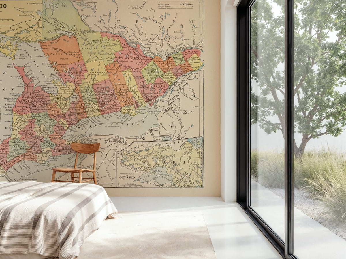 Map of Ontario Mural Wallpaper - room preview 04