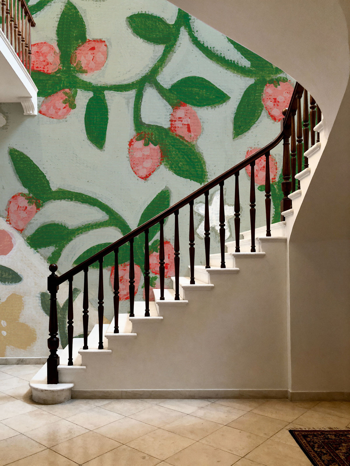 Quilted Floral II Mural Wallpaper - room preview 04
