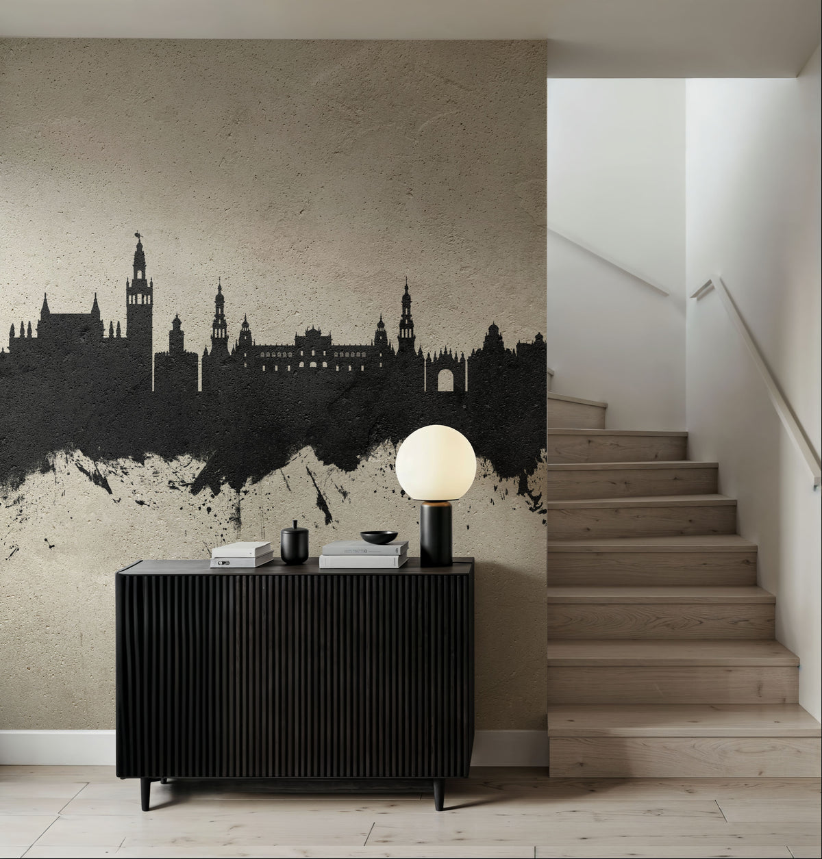 Sevilla Skyline Concrete Mural Wallpaper - room preview 04