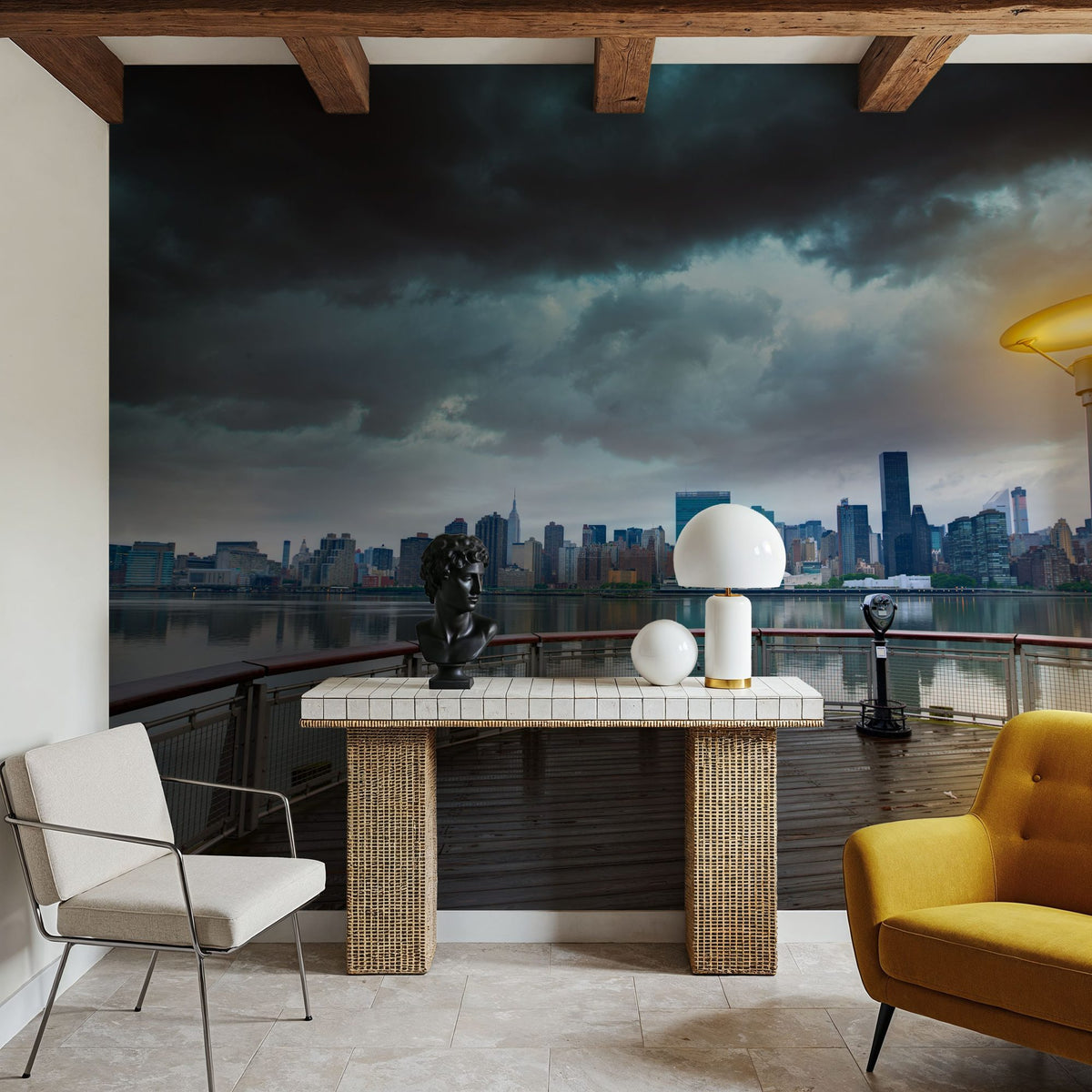 East River Dusk Mural Wallpaper - room preview 04