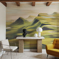 Oil Mountain, Greens Mural Wallpaper - room preview 04