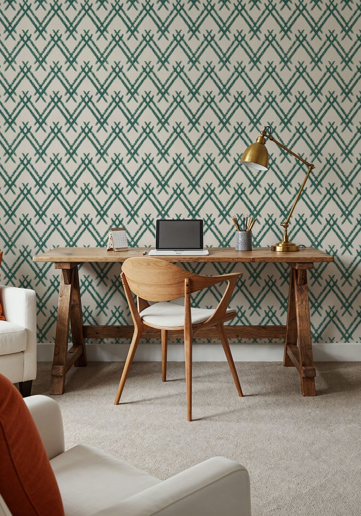 Woodland Tops Tropical Green Mural Wallpaper - room preview 04