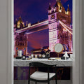 Purple Twilight Bridge Mural Wallpaper - room preview 04