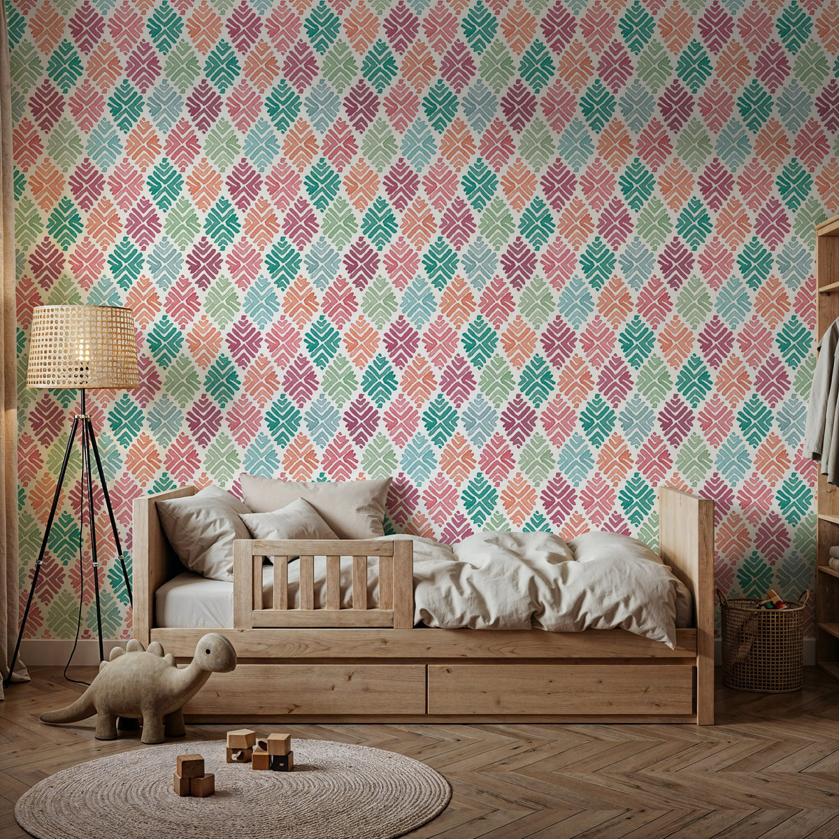 Bohemian Leaves in Color Mural Wallpaper - room preview 04