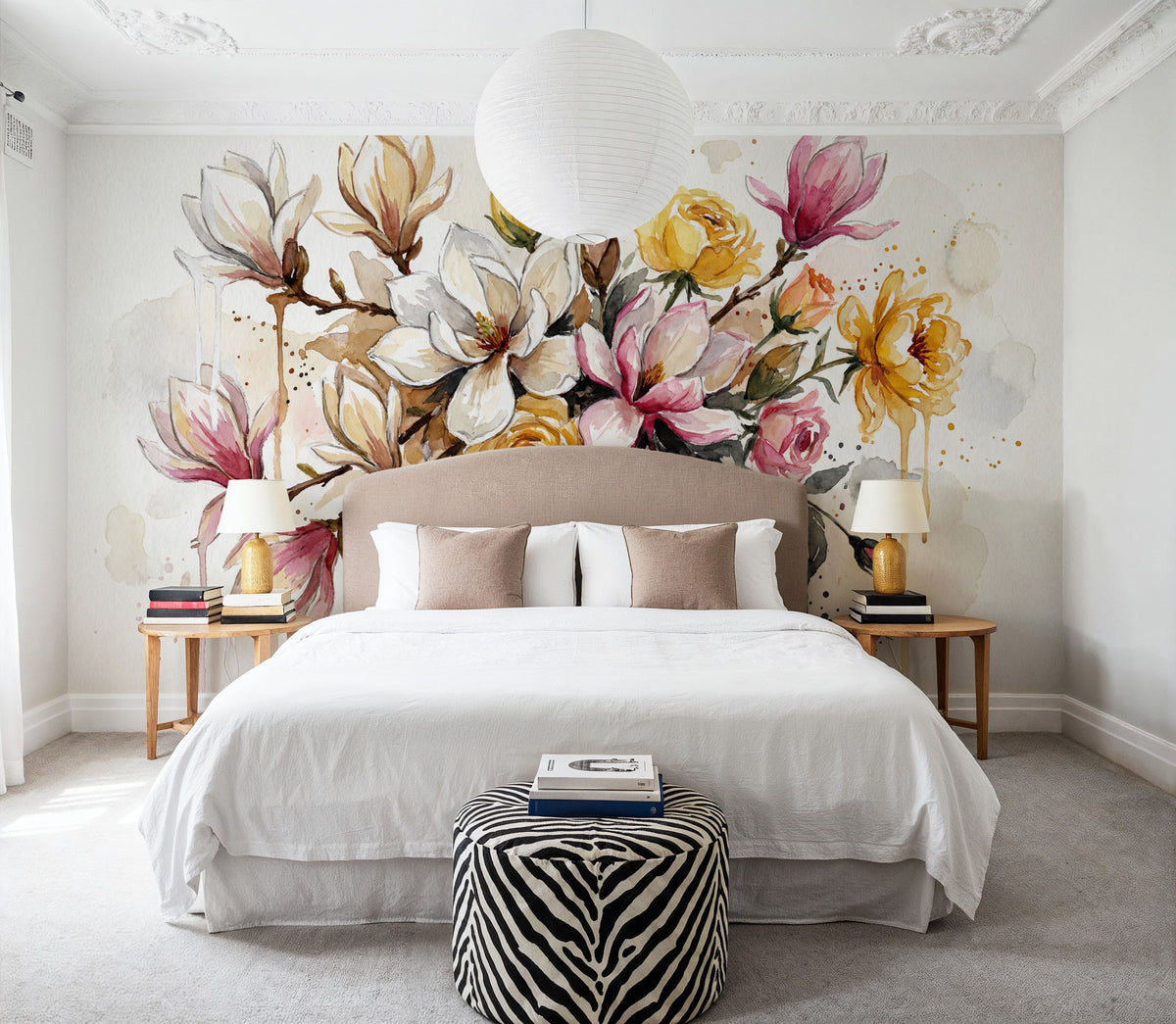 Spring Bouquet II - Watercolor Flower Series Mural Wallpaper - room preview 04