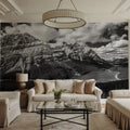 Peyto Lake BW Mural Wallpaper - room preview 04
