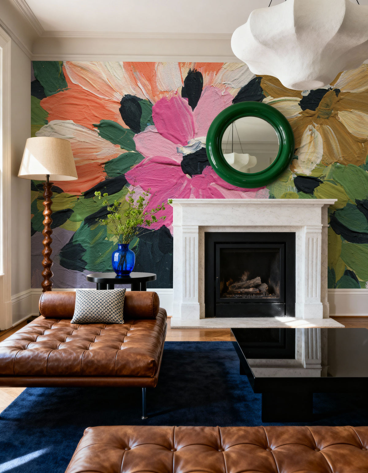 Painterly Florals in Vase I Mural Wallpaper - room preview 04