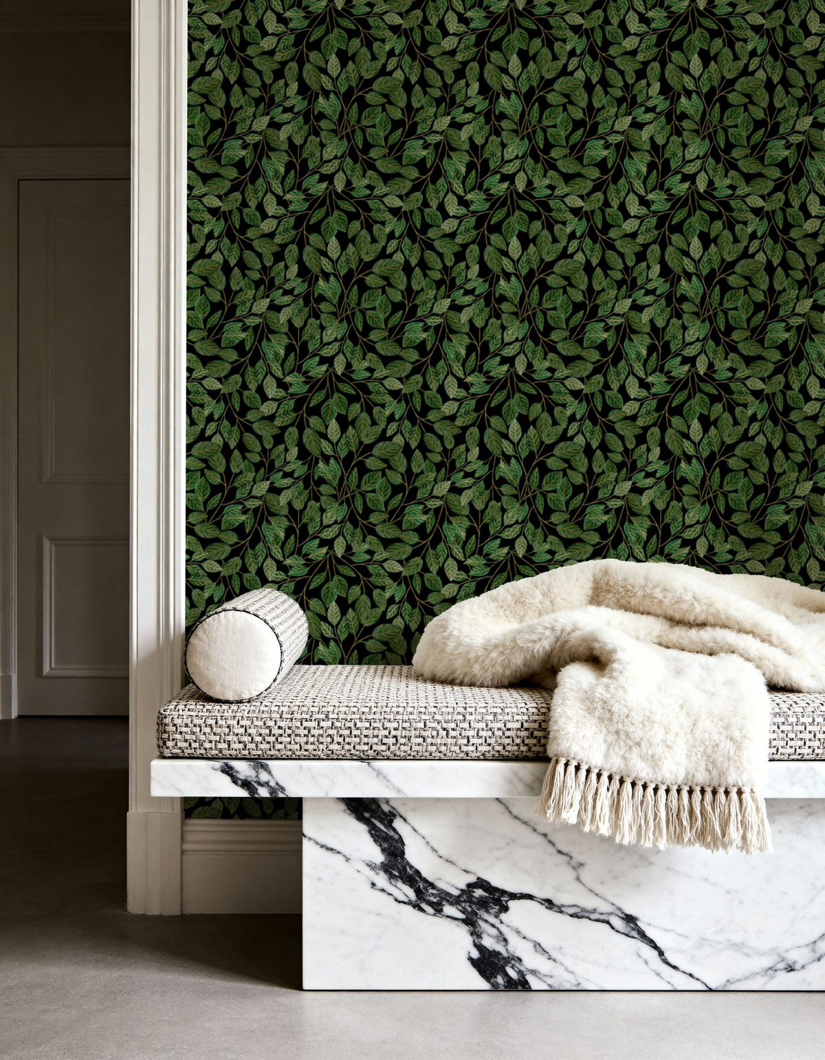 Green Leaf Canopy Mural Wallpaper - room preview 04