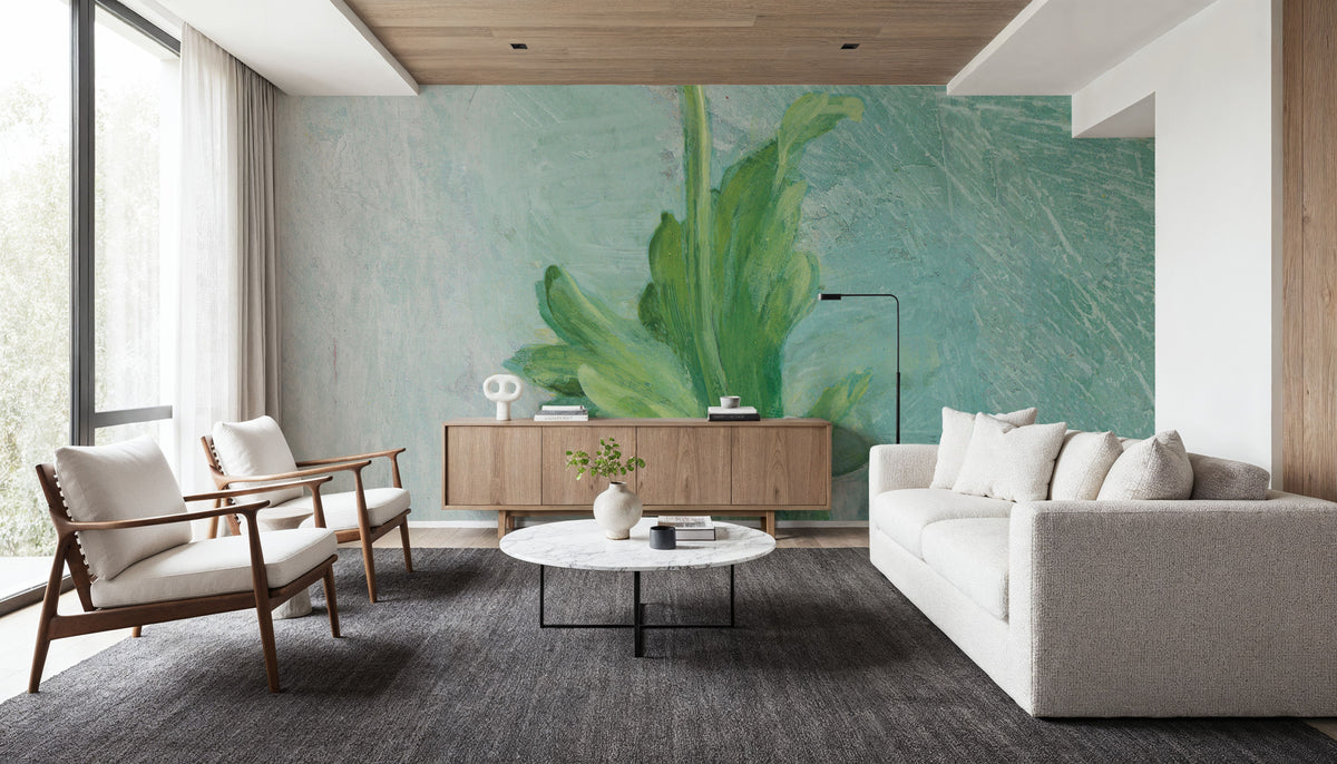 Poppy on Blue Mural Wallpaper - room preview 04