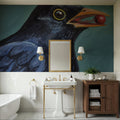 Black Bird with a Berry Mural Wallpaper - room preview 04