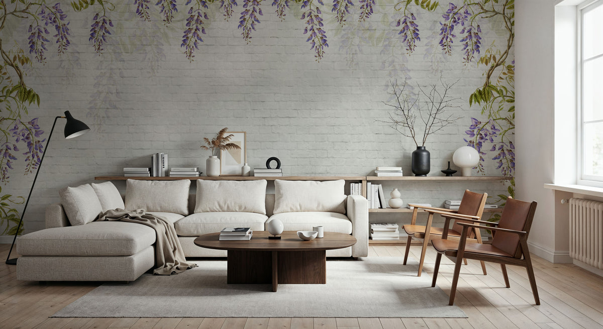 Welcome to Our Theatre, White Bricks Mural Wallpaper - room preview 04