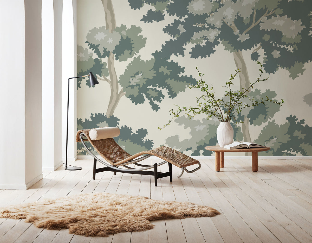 Camouflage Trees Mural Wallpaper - room preview 04