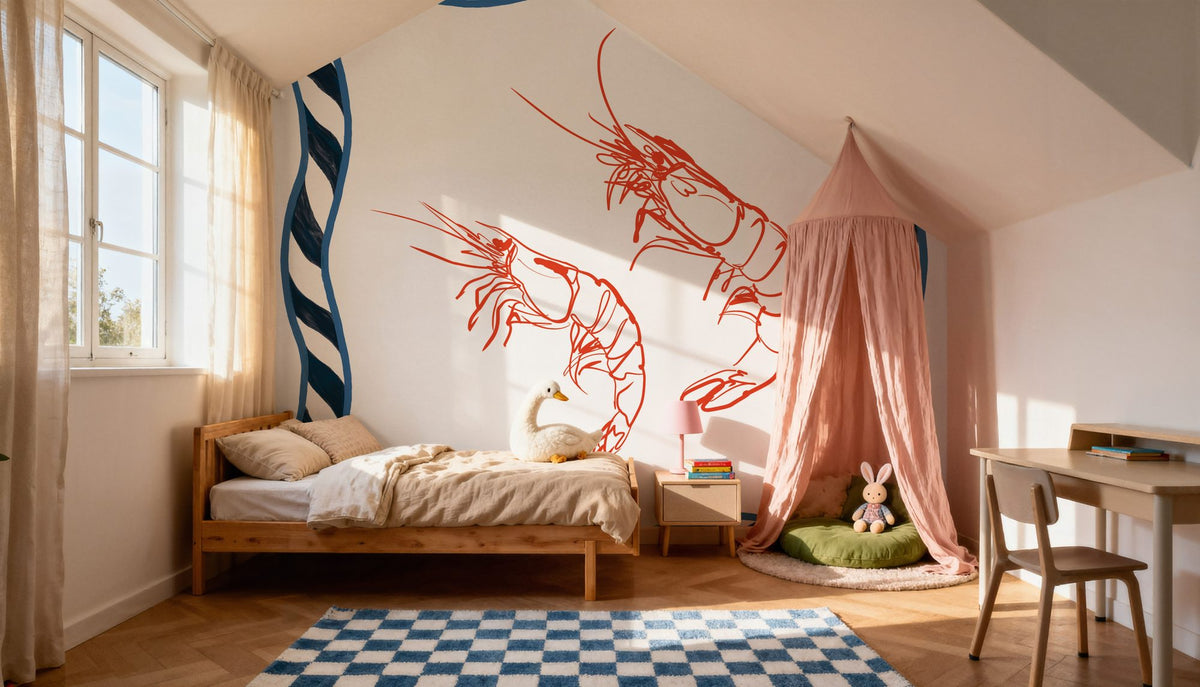 Sea Doodles II Mural Wallpaper - room preview 04