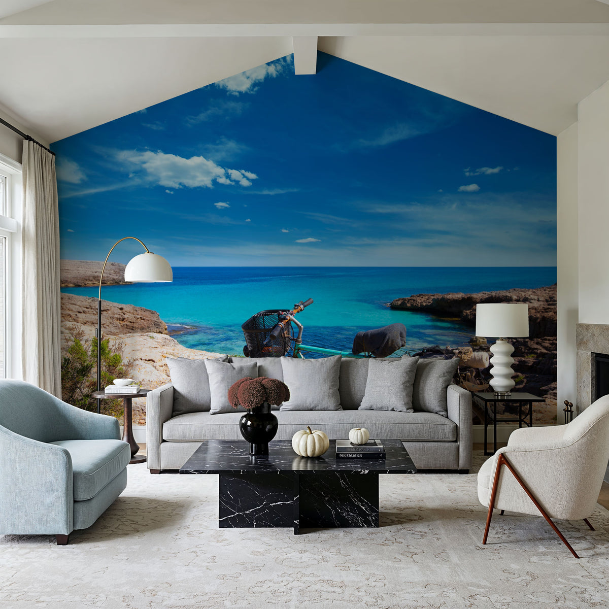 Mediterranean Bike Hike Mural Wallpaper - room preview 04