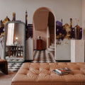 Siena Italy Skyline Purple & Gold Mural Wallpaper - room preview 04