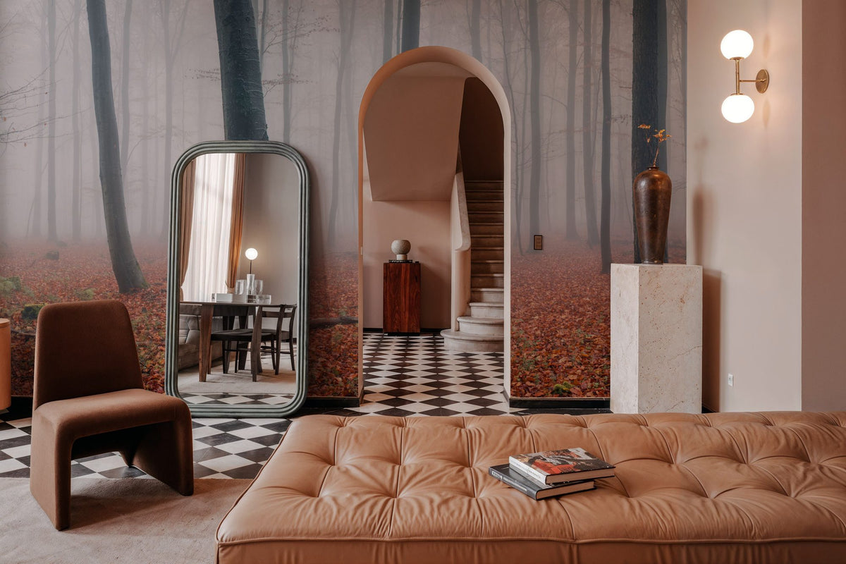 Red Autumn Leaves Mural Wallpaper - room preview 04