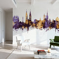 Halberstadt Germany Skyline Purple & Gold Mural Wallpaper - room preview 04