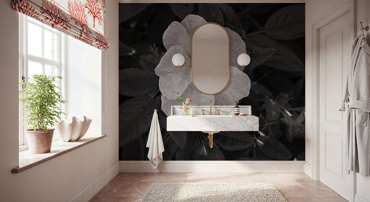 Wild Rose BW II Mural Wallpaper - room preview 04