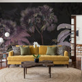 Tropical Forest Strolls Dark Purple Mural Wallpaper - room preview 04