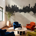 Nashua New Hampshire Skyline Concrete Mural Wallpaper - room preview 04