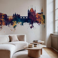 Thun Switzerland Skyline Blue & Bronze Mural Wallpaper - room preview 04