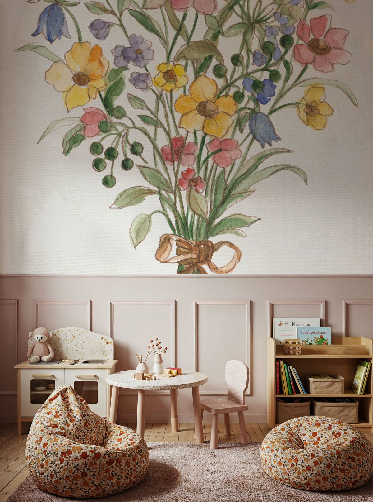 Wild Blooms Bouquet Mural Wallpaper - room preview 04