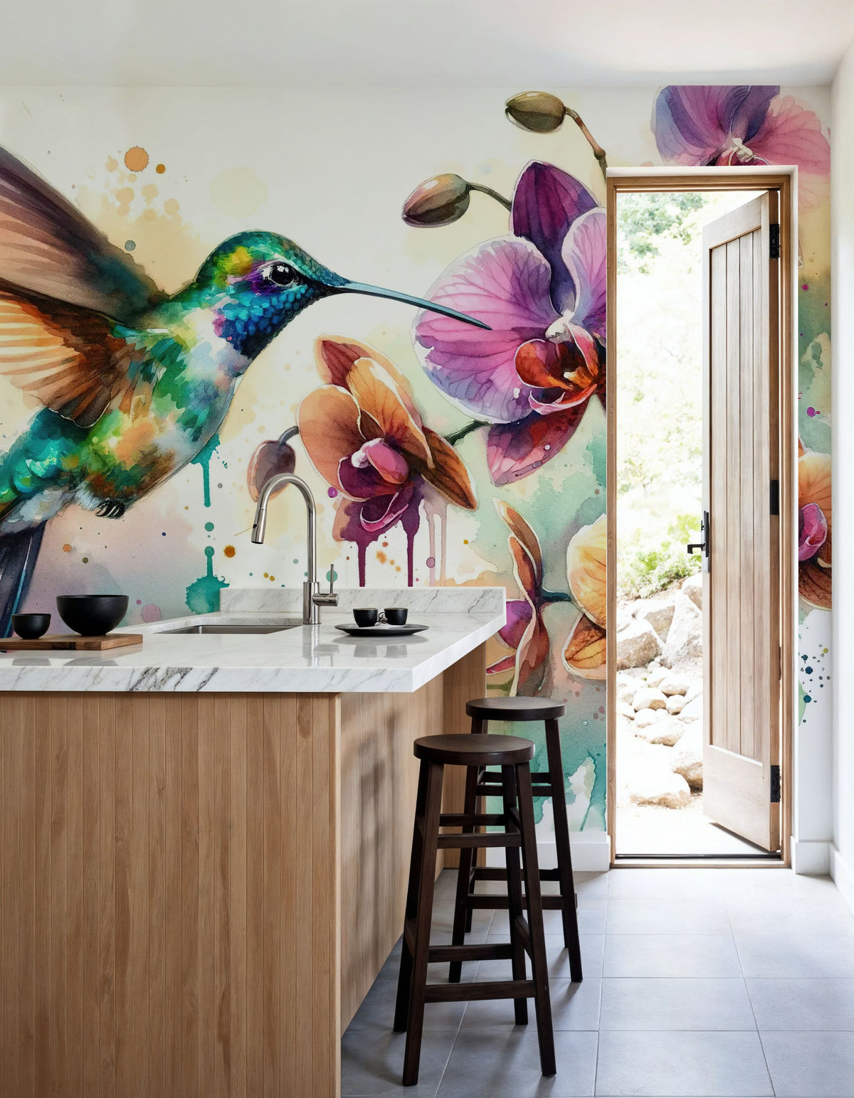 Hummingbird Dance Mural Wallpaper - room preview 04