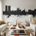 Marseille France Skyline Black & White Mural Wallpaper - room preview 04