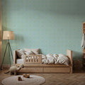 Flutterby Stacks Sky Blue Mural Wallpaper - room preview 04