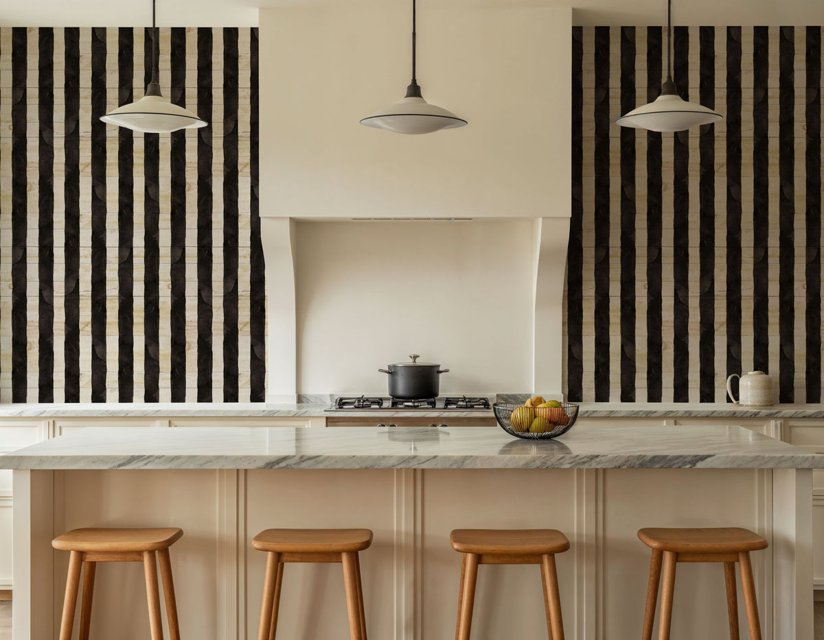 Mystical Stripes White Mural Wallpaper - room preview 04