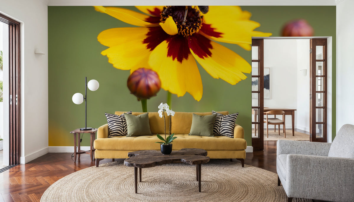 Garden Flower and Bee Mural Wallpaper - room preview 04