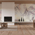 Orchids on Water Mural Wallpaper - Neutral Tone - room preview 04
