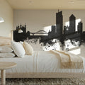 Lyon France Skyline Black & White Mural Wallpaper - room preview 04