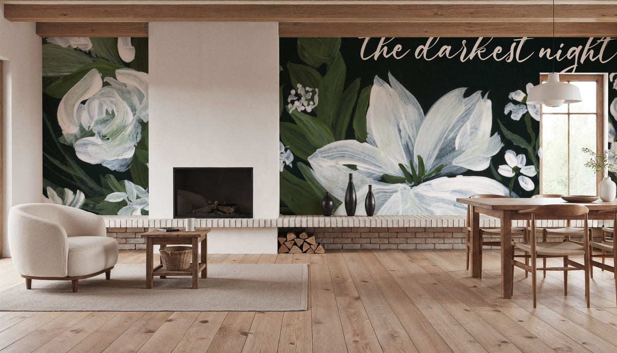 Moody Wildflowers Mural Wallpaper - room preview 04