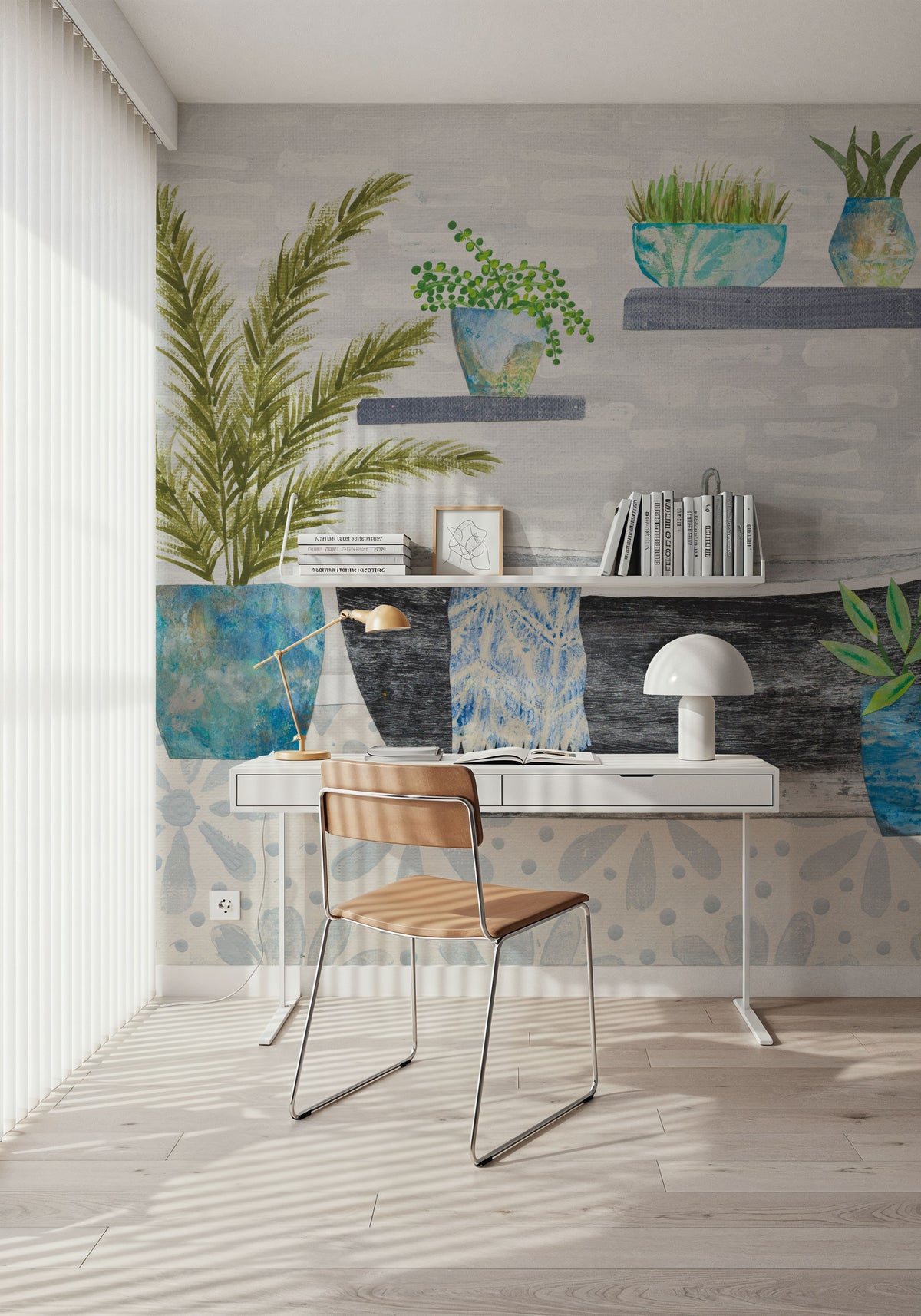 Botanical Bathroom I Mural Wallpaper - room preview 04