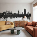 Darmstadt Skyline Black & White Mural Wallpaper - room preview 04