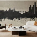 Amsterdam Skyline Concrete Mural Wallpaper - room preview 04