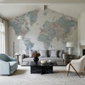 World Map Cities - Fufu Mural Wallpaper - room preview 04