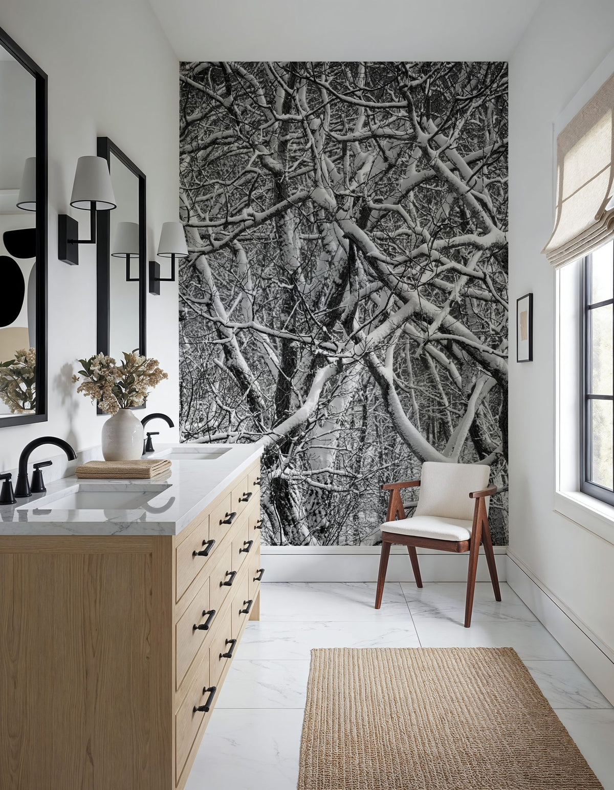 Snow Branches Mural Wallpaper - room preview 04