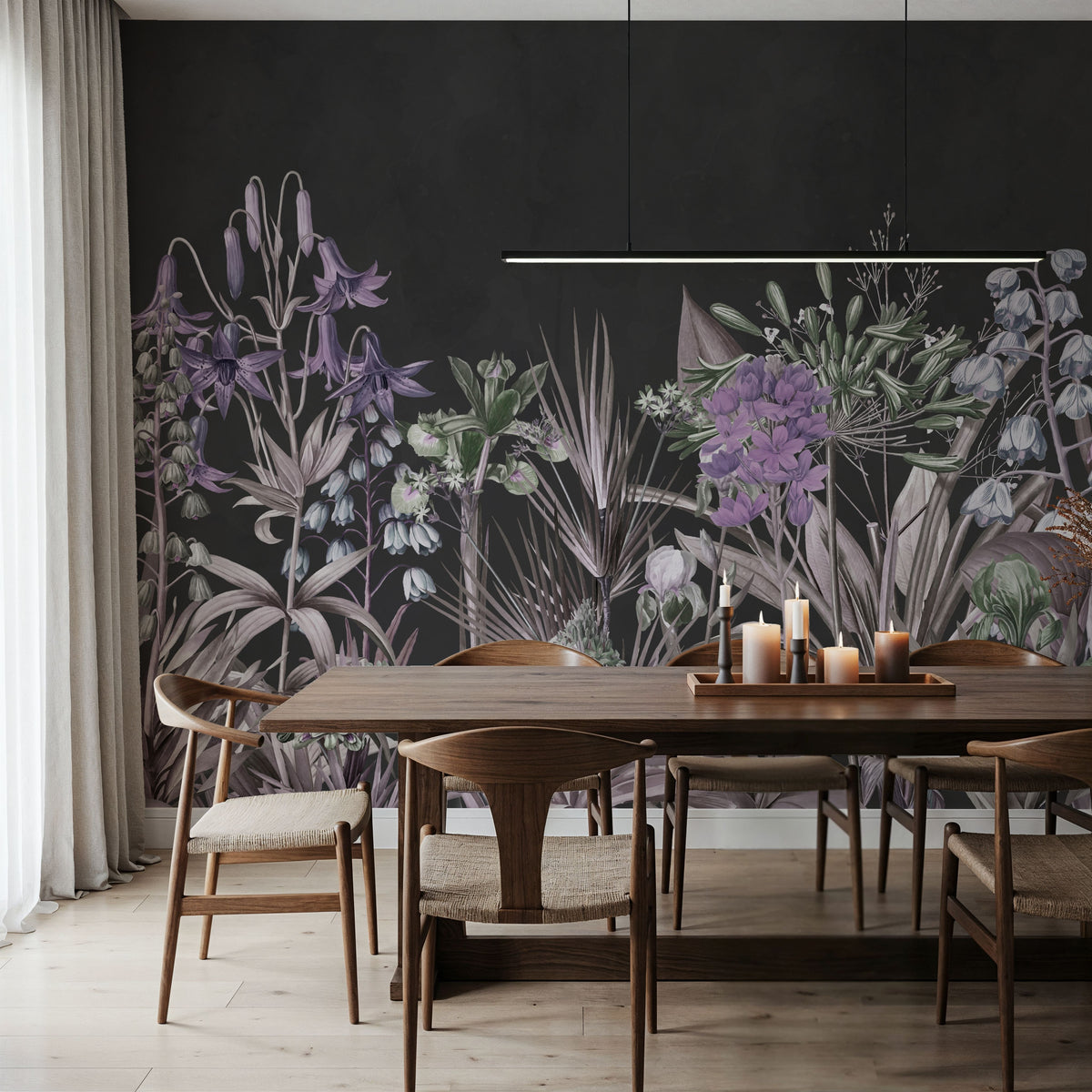 Field of Dreams Dark Purple Mural Wallpaper - room preview 04