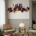 Durban South Africa Skyline Purple & Gold Mural Wallpaper - room preview 04