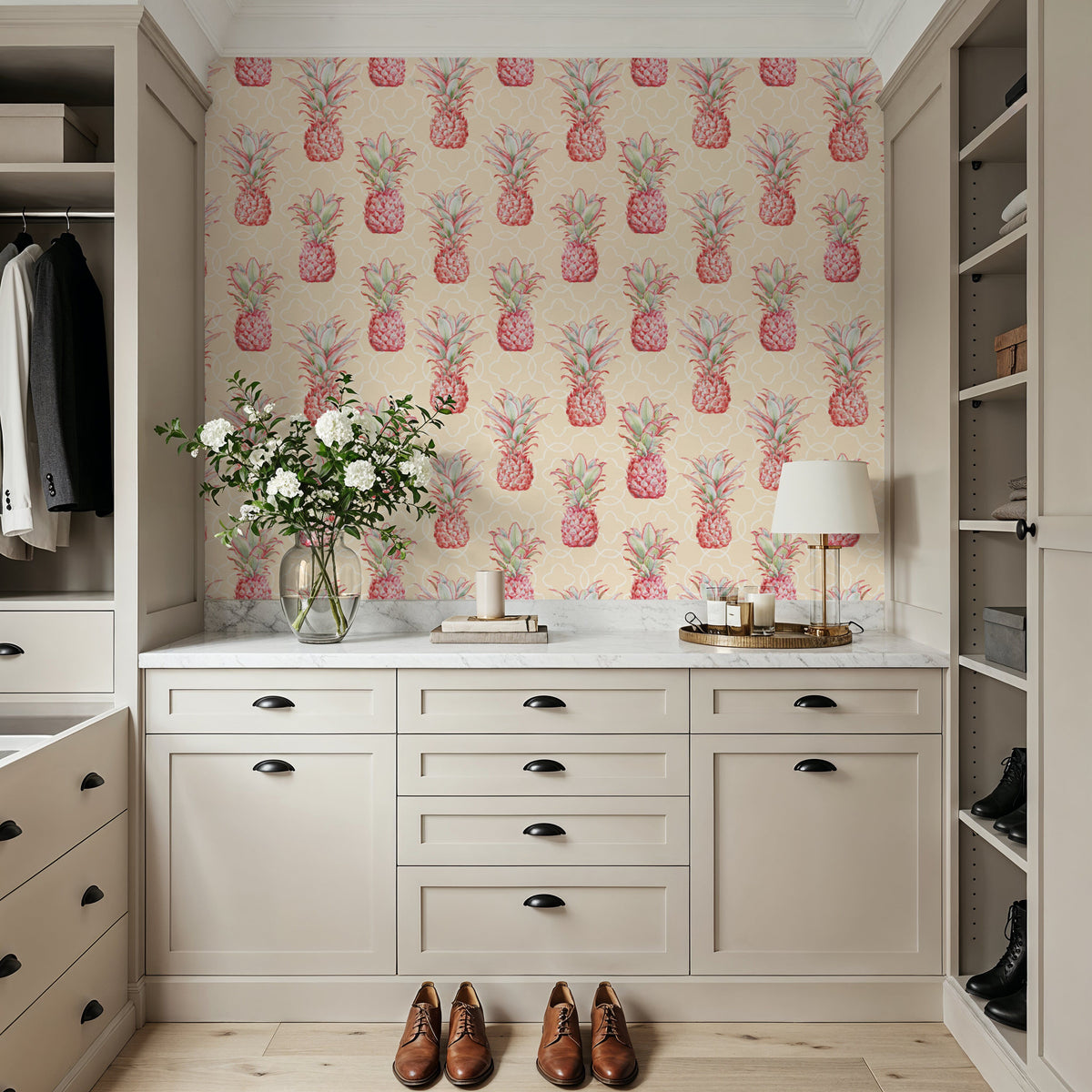 Pineapple Goals Yellow Mural Wallpaper - room preview 04