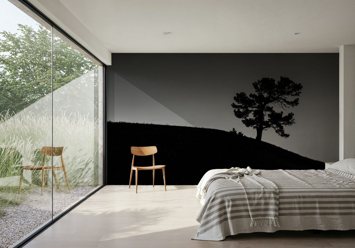 Limber Pine BW Mural Wallpaper - room preview 04
