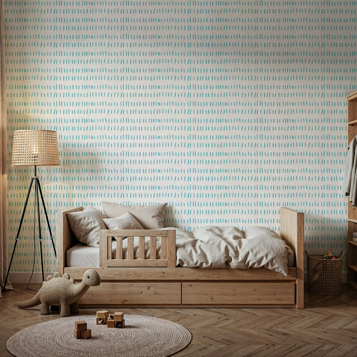 Coastal Leaning Turqouise Mural Wallpaper - room preview 04