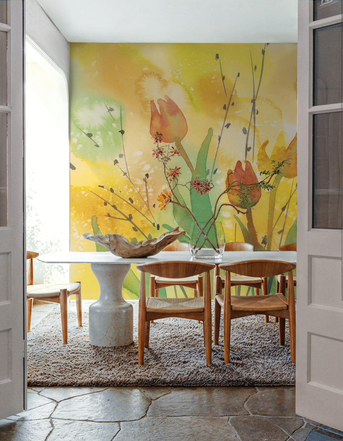 Watercolor Tulip Dream Mural Wallpaper - room preview 04