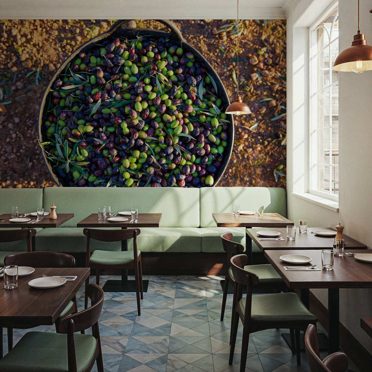 Olive Harvest Mural Wallpaper - room preview 04